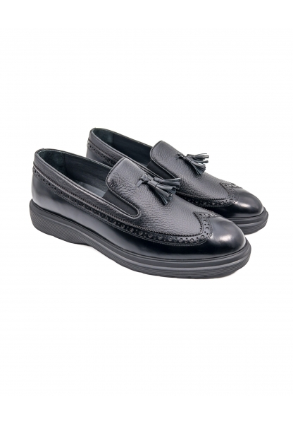 Ayakkabıhane İçi Dışı Hakiki Açma Deri Siyah Erkek Oxford Ayakkabı AHMSGN00089190AN