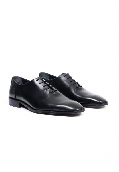  Ayakkabıhane Kösele Taban İçi Dışı Hakiki Deri Tarz Siyah Erkek Klasik Ayakkabı  AHMSKL00088950AN
