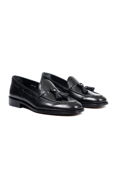  Ayakkabıhane Kösele Taban İçi Dışı Hakiki Deri Siyah Erkek Klasik Ayakkabı AHMSKL00088060AN