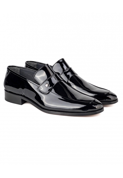  Ayakkabıhane Kösele Taban İçi Dışı Hakiki Rugan Deri Siyah Erkek Klasik Ayakkabı AHMSKL00037110AN