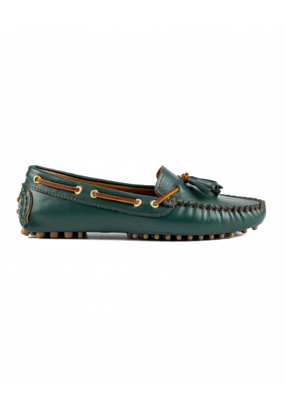 Ayakkabıhane Samos Kadın Yeşil Hakiki Deri Loafer Ayakkabı