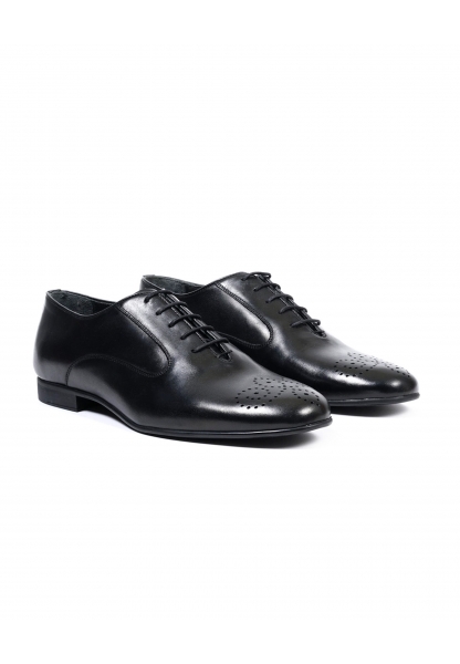Ayakkabıhane İçi Dışı Hakiki Deri Bağcıklı Siyah Erkek Klasik Ayakkabı AHMSKL00089070AN