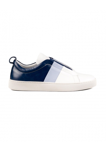 Ayakkabıhane Varadero Lacivert-beyaz-mavi Hakiki Deri Beyaz Taban Erkek Spor (Sneaker) Ayakkabı