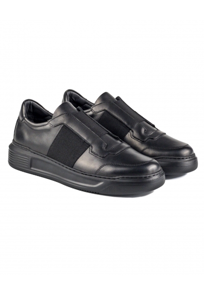 Ayakkabıhane İçi Dışı Hakiki Deri Siyah Taban Erkek Sneaker Spor Ayakkabı AHMSSN0781450AN